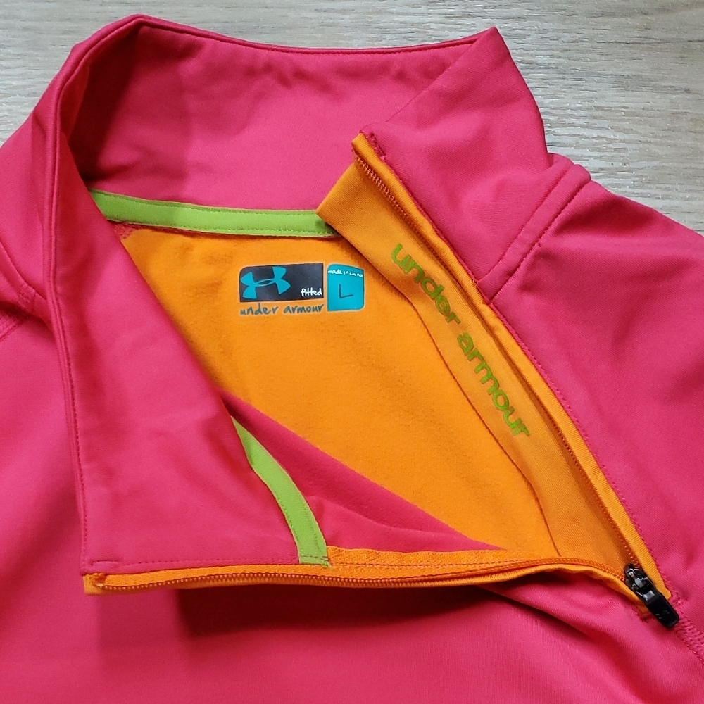 Under Armour Women's Vibrant Pink and Orange Sweatshirt - Picture 2 of 7